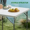 Picknicktafel, Opvouwbare Kampeertafel, In Hoogte Verstelbare Klaptafel, Voor Tuinfeesten, Kamperen, Grillen, Kunststof, Metaal, Wit 6