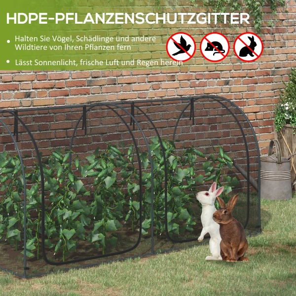 Plantenbeschermingsnet 2,5x1,2m, Groentebeschermingsnet Met Deur, Stalen Frame, Winddicht Groentennet, Tuin Fijnmazig, Insectenbeschermingsnet Met Draagtas Tuinnet Voor Planten Groenten Fruit Bloemen 5