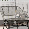 Polyrattan Tuinmeubelset, Outdoor Lounge Balkonmeubilair Voor 2 Personen, 3 Delige Zitgroep Met 2 Stoelen, Bijzettafel, Kussens, Weerbestendige Tuinlounge Voor Tuin, Terras Balkon, Donkergrijs 6