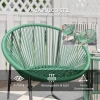 Polyrattan Tuinmeubelset, Outdoor Lounge Balkonmeubilair Voor 2 Personen, 3 Delige Zitgroep Met 2 Stoelen, Bijzettafel, Kussens, Weerbestendige Tuinlounge Voor Tuin, Terras Balkon, Groen 6