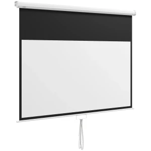 Projectiescherm 172 X 96 Cm Handmatig, Rolscherm Voor 4k Hd, Filmscherm Voor Thuisbioscoop En Presentaties, Wit 1