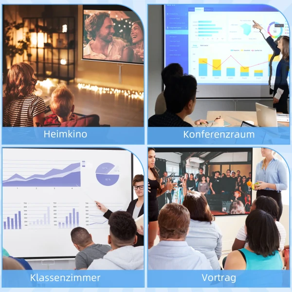 Projectiescherm 172 X 96 Cm Handmatig, Rolscherm Voor 4k Hd, Filmscherm Voor Thuisbioscoop En Presentaties, Wit 7