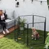 Puppyren 100 Cm Hoog, 6 Delig Hondenren Diy Puppyren Met Deur, Vrijloopren Voor Kleine, Middelgrote En Grote Honden, Staal, Zwart 2