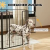 Puppyren 100 Cm Hoog, 6 Delig Hondenren Diy Puppyren Met Deur, Vrijloopren Voor Kleine, Middelgrote En Grote Honden, Staal, Zwart 6