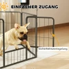 Puppyren 60 Cm Hoog, 6 Delig. Hondenren Diy Puppyren Met Deur, Vrijloopren Voor Kleine Honden, Staal, Zwart 6