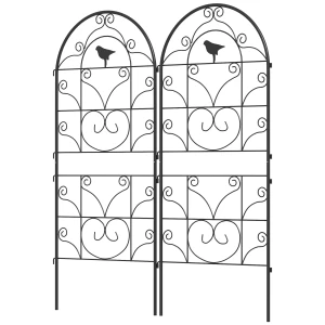 Rankgitter Metaal 2 Delige Set Om Te Steken Roestvrij Rankhulp Met Vogelontwerp Voor Klimplanten 50x120 Cm Spalier Voor Kamerplanten Plantenspalier Voor Tomaten Bloemen Klimplanten Zwart 1