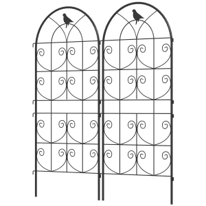 Rankgitter Metaal 2 Delige Set Om Te Steken Roestvrij Rankhulp Met Vogelontwerp Voor Klimplanten 50x120 Cm Trellis Voor Kamerplanten Plantentrellis Voor Tomaten Bloemen Klimplanten Zwart 1