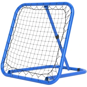 Rebounder Voor Voetbal, Opvouwbare Voetbal Rebounder 63 X 63 Cm Verstelbaar Voetbaldoel Kicker Voor Honkbal Basketbal, Metaal, Blauw 1