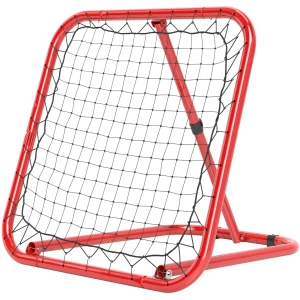 Rebounder Voor Voetbal, Opvouwbare Voetbal Rebounder 63 X 63 Cm Verstelbaar Voetbaldoel Kicker Voor Honkbal Basketbal, Metaal, Rood 1