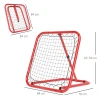 Rebounder Voor Voetbal, Opvouwbare Voetbal Rebounder 63 X 63 Cm Verstelbaar Voetbaldoel Kicker Voor Honkbal Basketbal, Metaal, Rood 4