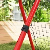 Rebounder Voor Voetbal, Opvouwbare Voetbal Rebounder 63 X 63 Cm Verstelbaar Voetbaldoel Kicker Voor Honkbal Basketbal, Metaal, Rood 5