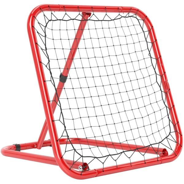 Rebounder Voor Voetbal, Opvouwbare Voetbal Rebounder 63 X 63 Cm Verstelbaar Voetbaldoel Kicker Voor Honkbal Basketbal, Metaal, Rood 7