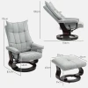 Relaxstoel Met Voetenbank, Draaibare Tv Stoel Met Ligfunctie, Schommelfunctie, Ligstoel Met Dubbele Hoge Rugleuning, Fluweelachtige Uitstraling, Voor Woonkamer, Slaapkamer, Grijs 4
