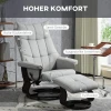 Relaxstoel Met Voetenbank, Draaibare Tv Stoel Met Ligfunctie, Schommelfunctie, Ligstoel Met Dubbele Hoge Rugleuning, Fluweelachtige Uitstraling, Voor Woonkamer, Slaapkamer, Grijs 8