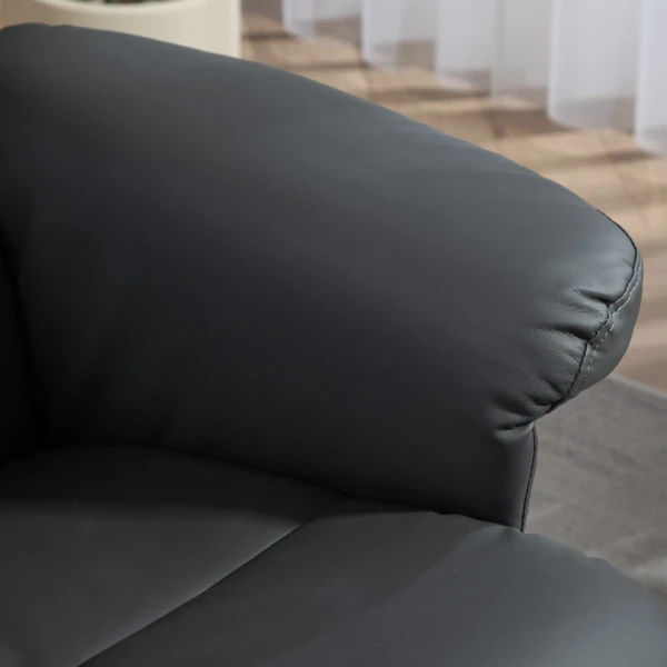 Relaxstoel Met Voetenbank, Opbergruimte, Gestoffeerde Televisiestoel Met Ligfunctie, 360° Draaibare Tv Stoel Voor Slaapkamer, Woonkamer, Kunstleer, Donkergrijs 10