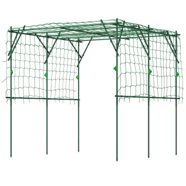 Roestvrij Stalen Klimrek Met Driehoekig Ondersteuningsontwerp 223x223x223 Cm Rozenboog Voor Klimplanten Tuin Trellis Voor Kamerplanten Plant Trellis Voor Groenten Bloemen Groen 1