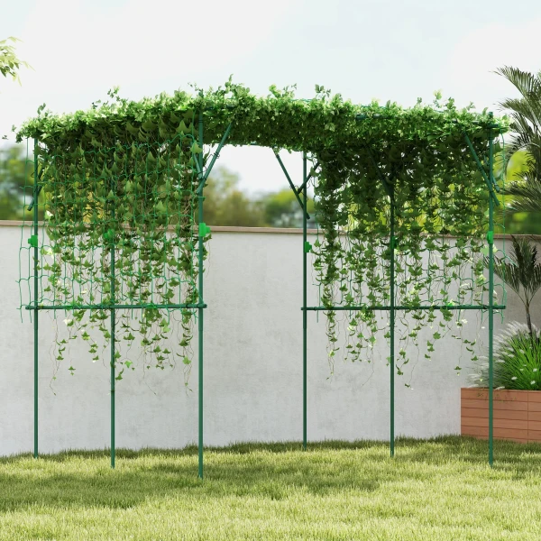 Roestvrij Stalen Klimrek Met Driehoekig Ondersteuningsontwerp 223x223x223 Cm Rozenboog Voor Klimplanten Tuin Trellis Voor Kamerplanten Plant Trellis Voor Groenten Bloemen Groen 2