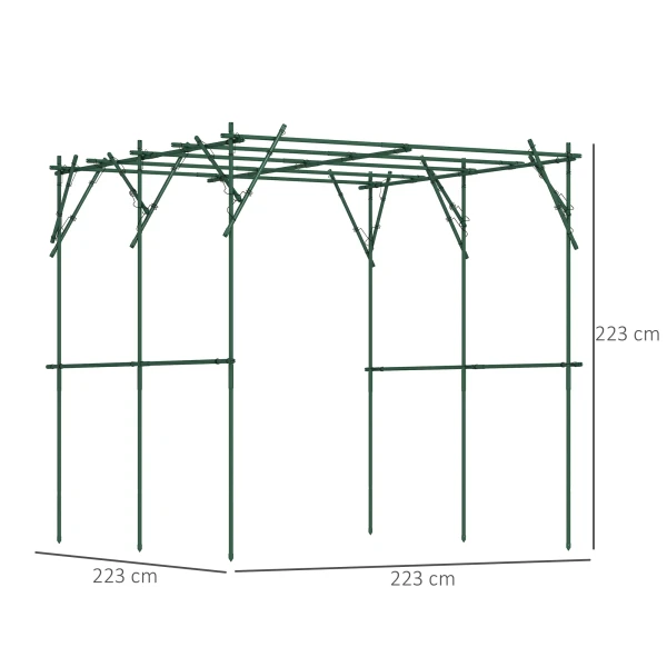 Roestvrij Stalen Klimrek Met Driehoekig Ondersteuningsontwerp 223x223x223 Cm Rozenboog Voor Klimplanten Tuin Trellis Voor Kamerplanten Plant Trellis Voor Groenten Bloemen Groen 4