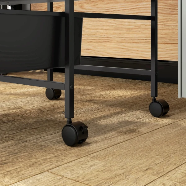Rolwagen, Serveerwagen Met 3 Verdiepingen, Handvatten, Opbergwagen Voor Keuken, Woonkamer, 40,8 X 33,5 X 60,5 Cm, Zwart 10