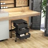 Rolwagen, Serveerwagen Met 3 Verdiepingen, Handvatten, Opbergwagen Voor Keuken, Woonkamer, 40,8 X 33,5 X 60,5 Cm, Zwart 2