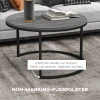 Ronde Salontafel Set Van 2 Stapelbare Bijzettafel Met Metalen Frame, Woonkamertafel Met Houtlook Koffietafel Voor Woonkamer Slaapkamer Zwart 8