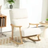 Schommelstoel, Ergonomische Schommelstoel, Fauteuil, Voedingsstoel Met Fluweelachtige Uitstraling, Schommelstoel Tot 120 Kg Belastbaar, Voor Slaapkamer, Woonkamer, Crèmewit 2