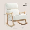 Schommelstoel, Ergonomische Schommelstoel, Fauteuil, Voedingsstoel Met Fluweelachtige Uitstraling, Schommelstoel Tot 120 Kg Belastbaar, Voor Slaapkamer, Woonkamer, Crèmewit 4