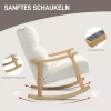 Schommelstoel, Ergonomische Schommelstoel, Fauteuil, Voedingsstoel Met Fluweelachtige Uitstraling, Schommelstoel Tot 120 Kg Belastbaar, Voor Slaapkamer, Woonkamer, Crèmewit 5