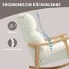 Schommelstoel, Ergonomische Schommelstoel, Fauteuil, Voedingsstoel Met Fluweelachtige Uitstraling, Schommelstoel Tot 120 Kg Belastbaar, Voor Slaapkamer, Woonkamer, Crèmewit 6