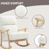 Schommelstoel, Ergonomische Schommelstoel, Fauteuil, Voedingsstoel Met Fluweelachtige Uitstraling, Schommelstoel Tot 120 Kg Belastbaar, Voor Slaapkamer, Woonkamer, Crèmewit 7