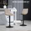 Set Van 2 Barkrukken, Bistrokrukken Met Voetsteun, Draaibare Barkruk, Verstelbare Hoogte Keukenkrukken Met Kunstlederen Bekleding, Voor Woonkamer, Eetkamer, Beige 5