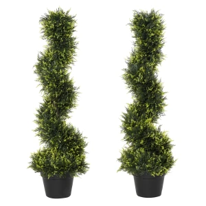 Set Van 2 Grote Kunstmatige Cederbomen Van 90 Cm, Kunstplant, Plastic Kunstmatige Planten Ceder In Pot, Spiraalplant Net Echt Voor Woonkamer Slaapkamer Kantoor Tuin Moderne Decoratie 1