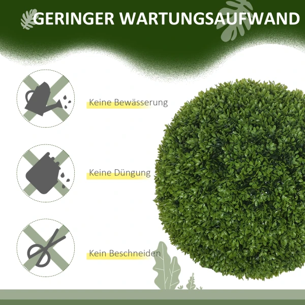 Set Van 2 Kunstmatige Buxusballen 40 Cm Kunstplant, Plastic Kunstmatige Planten Buxusbal, Nep Plant Voor Woonkamer Slaapkamer Kantoor Tuin Moderne Decoratie Cadeau 7