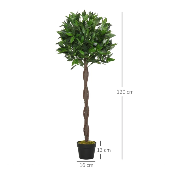 Set Van 2 Kunstmatige Laurierbomen, 120 Cm Kunstplanten In Cementpot, Kamerplant, Kunstmatige Planten Voor Binnen, Buiten, Decoratieve Planten, Groen 4