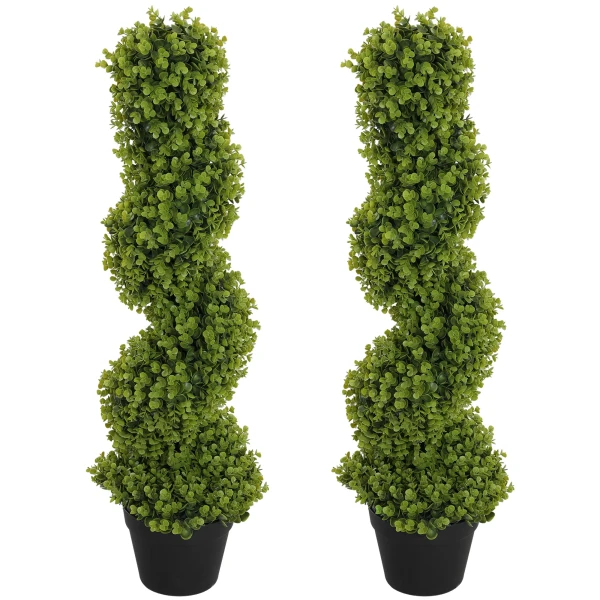 Set Van 2 Kunstmatige Spiraal Eucalyptus, 90 Cm Kamerplant, Kunstplant, Grote Decoratieve Planten In Pot Voor Thuis, Kantoor, Gang, Tuin, Groen 1