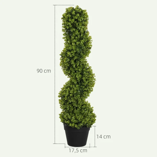 Set Van 2 Kunstmatige Spiraal Eucalyptus, 90 Cm Kamerplant, Kunstplant, Grote Decoratieve Planten In Pot Voor Thuis, Kantoor, Gang, Tuin, Groen 4