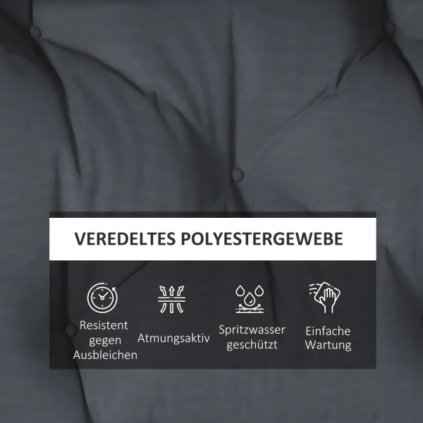 Set Van 2 Palletkussens Zitkussens Met Uv Bescherming, Bankkussen Voor Tuinbank, Kussenhoes Donkergrijs, Comfortabel Voor Buiten 5