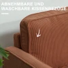 Sofa 2 Zits Kleine Bank Met Armleuning, Opbergruimte, Modern Gestoffeerde Bank Met Corduroy Look, Houten Poten, Kussens, Loungebank Voor Woonkamer, Slaapkamer, 117 X 63 X 79 Cm, Roze 7