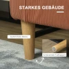 Sofa 2 Zits Kleine Bank Met Armleuning, Opbergruimte, Modern Gestoffeerde Bank Met Corduroy Look, Houten Poten, Kussens, Loungebank Voor Woonkamer, Slaapkamer, 117 X 63 X 79 Cm, Roze 8