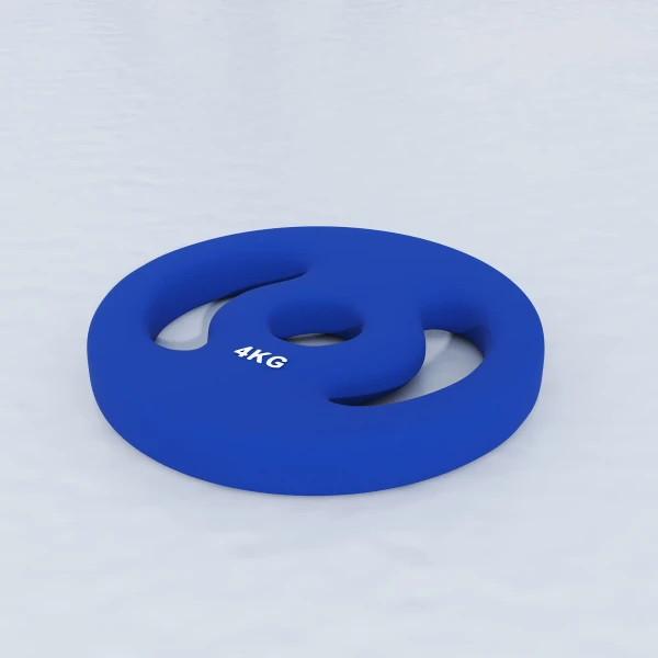 Sportnow 2 Delige Set Halters, 2 X 4 Kg Gewichten, Halterschijven Set, Gewichtsschijven Voor 2,5 Cm Halterstang, Ø 30 Mm Boring, Blauw 10