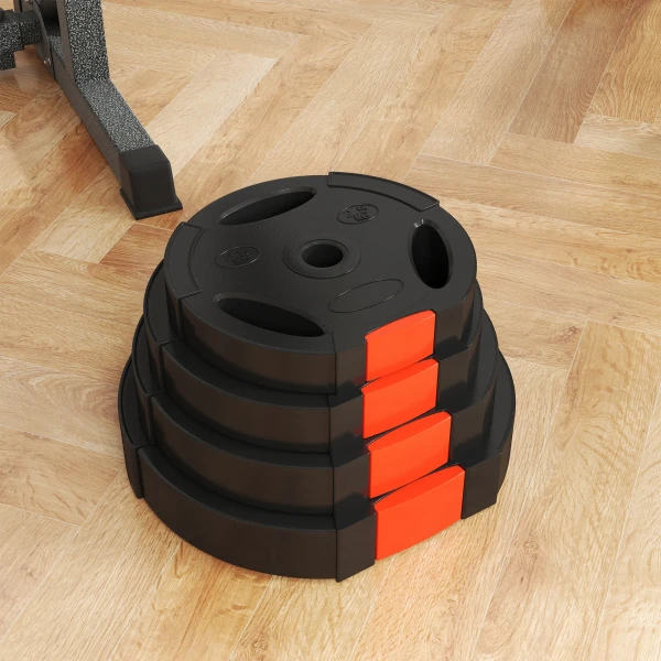 Sportnow 4 Delige Set Haltersgewichten, 2 X 5 Kg/10kg Gewichten, Halterschijven Set, Gewichtsschijven Voor 2,5 Cm Haltersstang, Ø 30 Mm Boring, Zwart 10