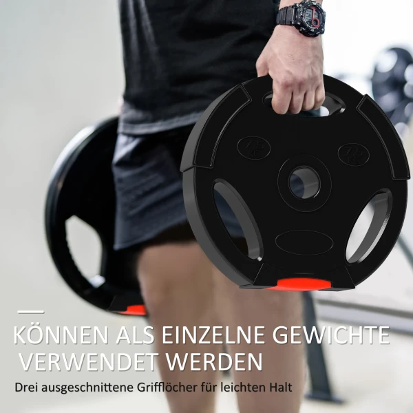 Sportnow 4 Delige Set Haltersgewichten, 2 X 5 Kg/7,5kg Gewichten, Halterschijven Set, Gewichtsschijven Voor 2,5 Cm Haltersstang, Ø 30 Mm Boring, Zwart 5