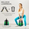 Sportnow 6 Delige Set Dumbbells 2 X 3 Kg, 2 X 4 Kg, 2 X 5 Kg, Dumbbell Set Met Standaard, Hexagon Dumbbells Set, Voor Krachttraining, Fitness Thuis Sportschool, Grijs+groen+turkoois 6