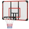Sportnow Basketbalring, Basketbalbord Met Ring, Basketbalnet Met Basketbalbord, Wandmontage, Voor Buiten, Staal, 113 X 61 X 73 Cm, Rood 1