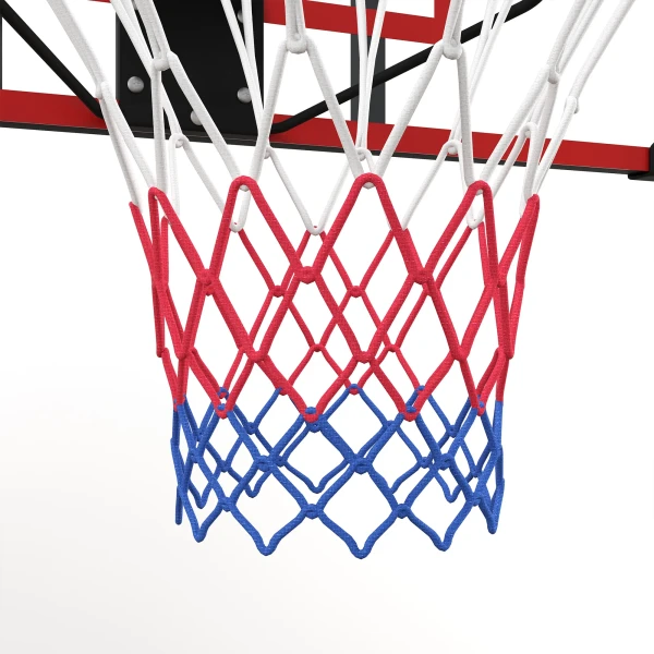 Sportnow Basketbalring, Basketbalbord Met Ring, Basketbalnet Met Basketbalbord, Wandmontage, Voor Buiten, Staal, 113 X 61 X 73 Cm, Rood 10