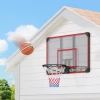 Sportnow Basketbalring, Basketbalbord Met Ring, Basketbalnet Met Basketbalbord, Wandmontage, Voor Buiten, Staal, 113 X 61 X 73 Cm, Rood 8