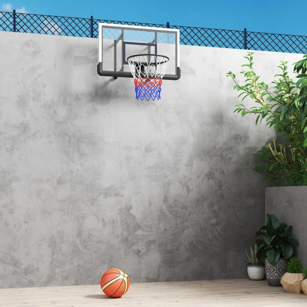 Sportnow Basketbalring Met Achterwand Voor Buiten & Binnen, Basketbalbord Met Ø45 Cm Stalen Ring En Net, Wandmontage, Basketbal Bord Voor Volwassenen, Zwart 10