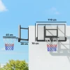 Sportnow Basketbalring Met Achterwand Voor Buiten & Binnen, Basketbalbord Met Ø45 Cm Stalen Ring En Net, Wandmontage, Basketbal Bord Voor Volwassenen, Zwart 4