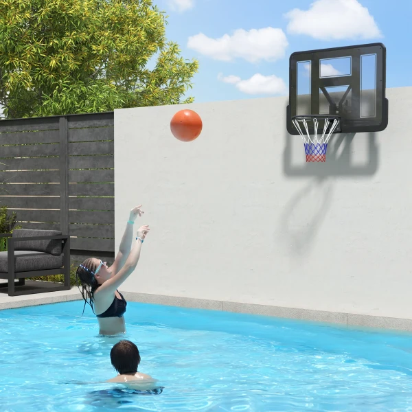 Sportnow Basketbalring Met Achterwand Voor Buiten & Binnen, Basketbalbord Met Ø45 Cm Stalen Ring En Net, Wandmontage, Basketbal Bord Voor Volwassenen, Zwart 8