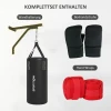 Sportnow Bokszak Wandmontage Bokszak Stand Met Handschoenen, Polsbanden En 360° Draaihaak, Verstelbare Bokszak Houder Voor Punch Bag, Zandzak, Staal, Zwart 6